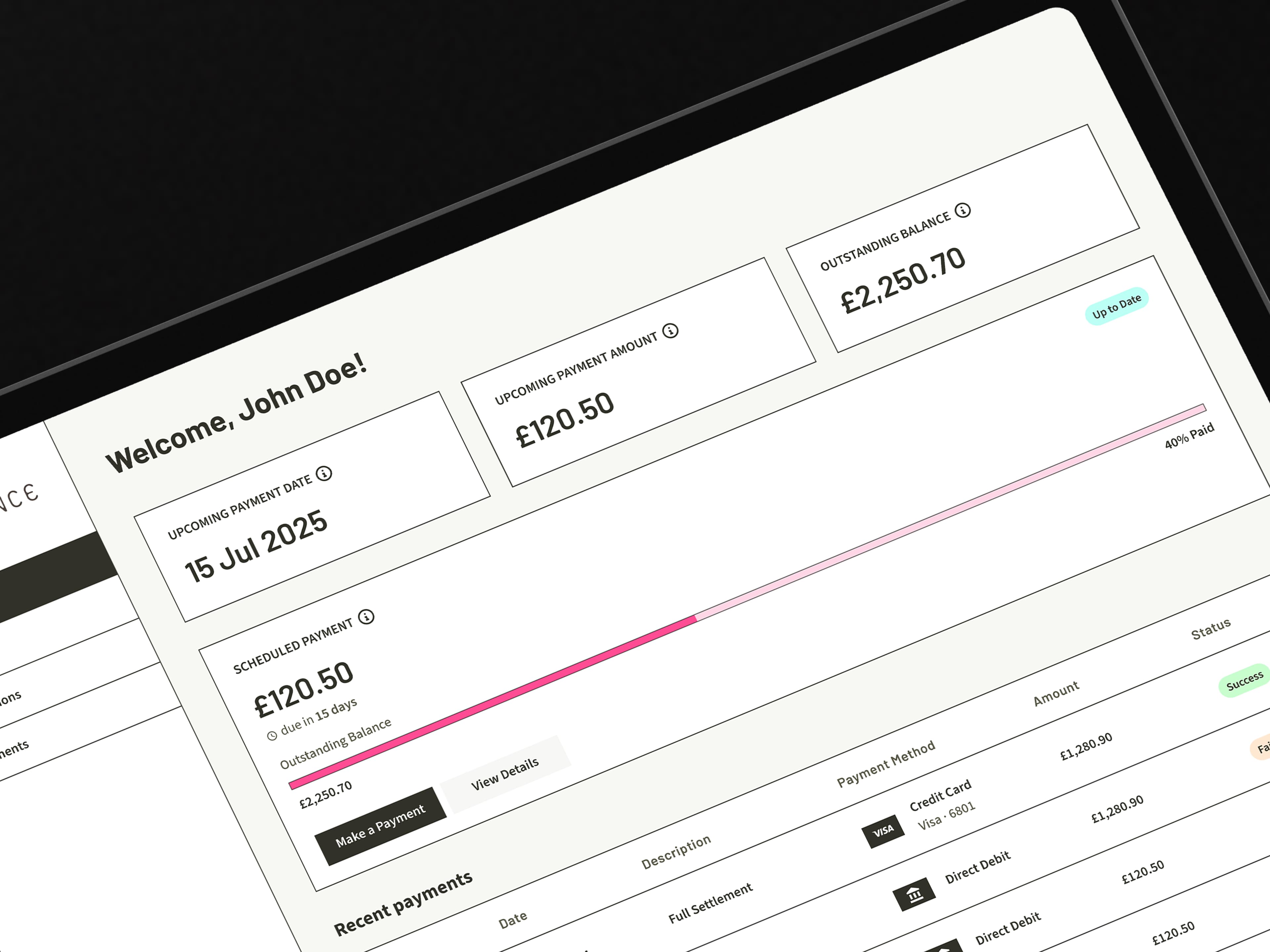 Fair Finance Home View