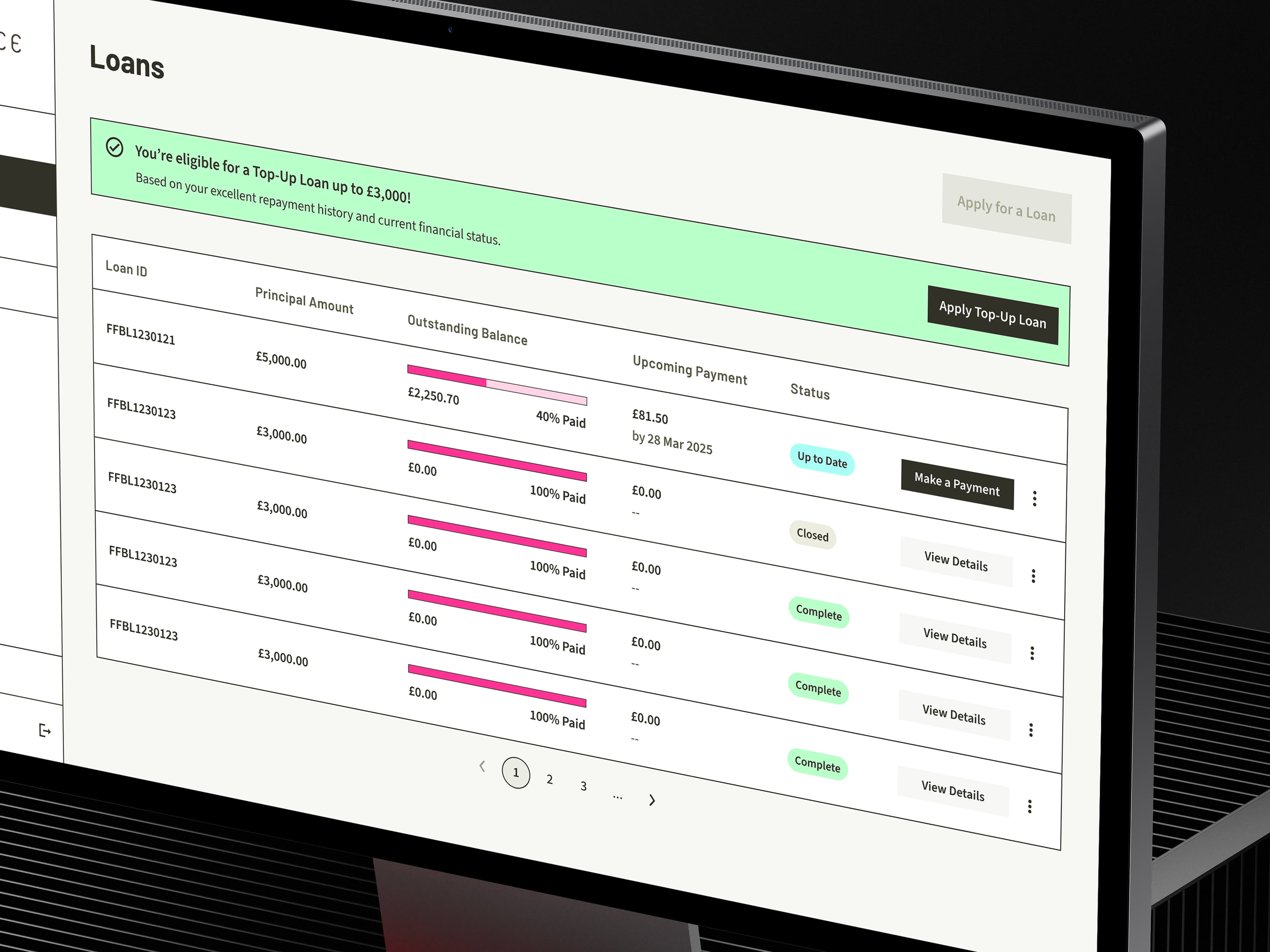 Fair Finance Loans List View