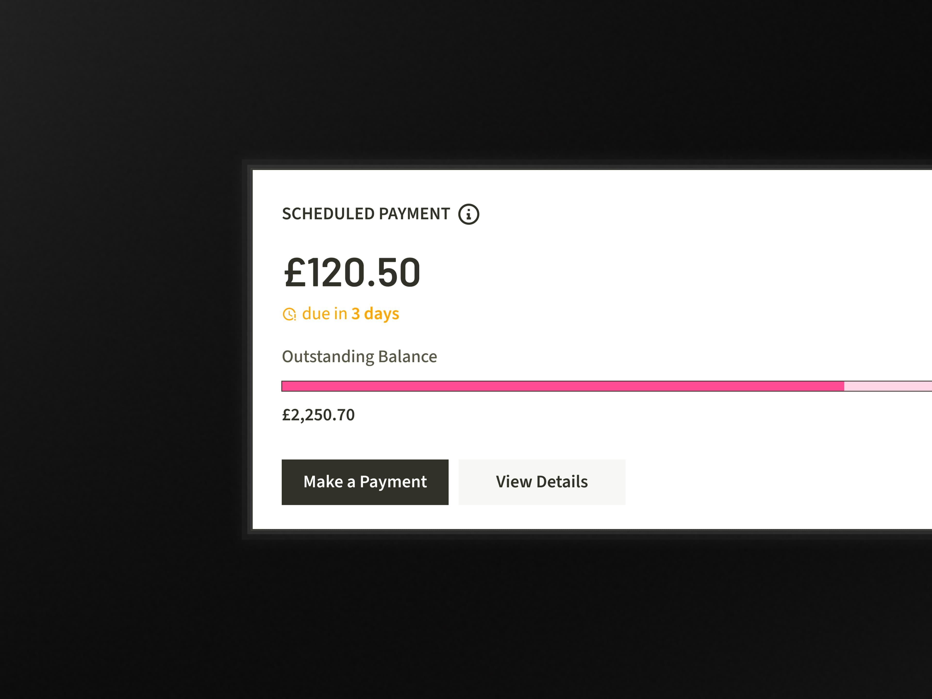 Fair Finance Scheduled Payment Widget